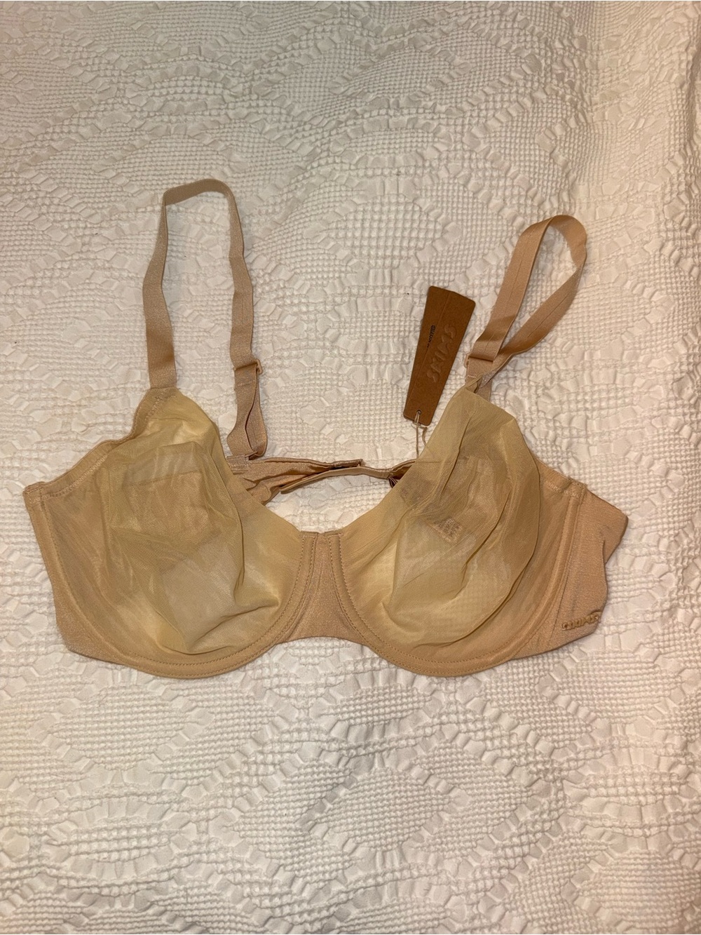 SKIMS Sheer Mesh Underwire Bra in Nude Tan